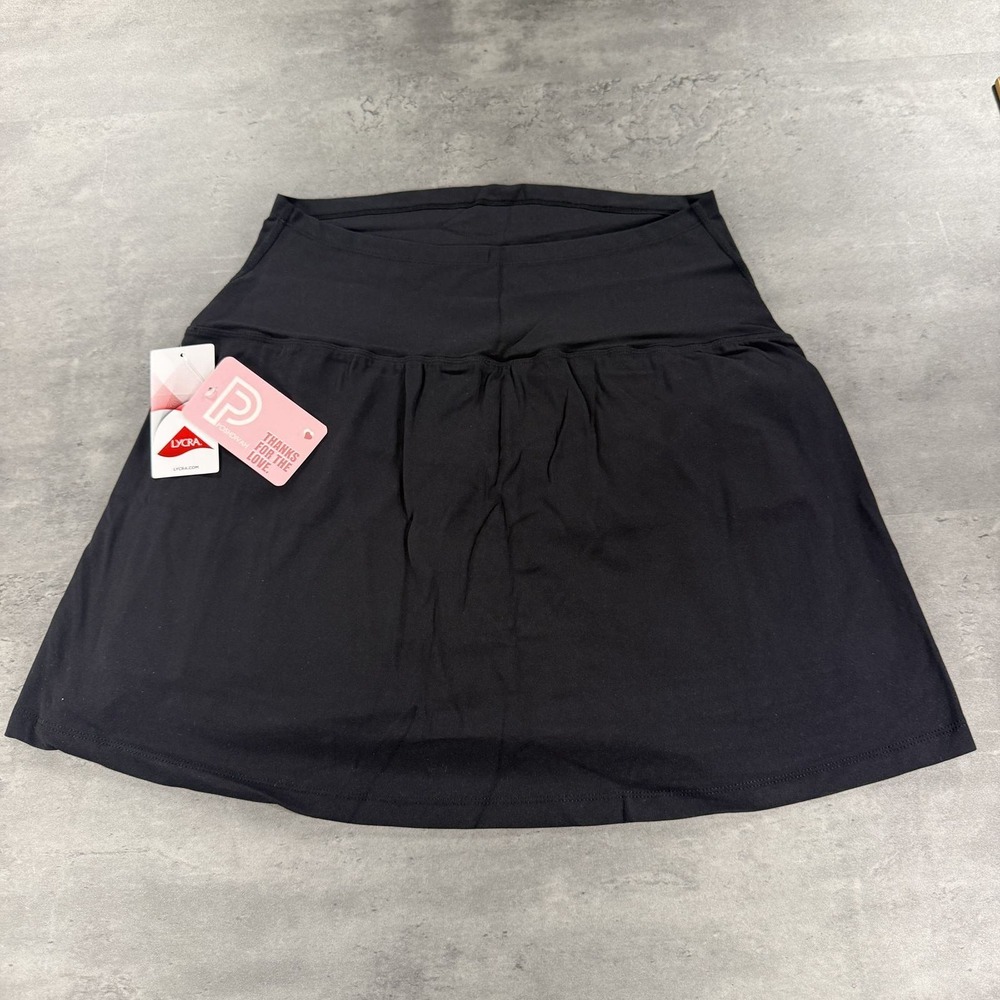 Poshdivah Skort Skirt Women M Black High Waist Built-in Shorts Athletic NEW